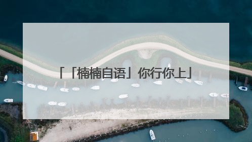 「楠楠自语」你行你上