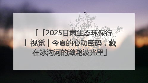 「2025甘肃生态环保行」视觉｜今夏的心动密码，藏在冰沟河的潋滟波光里