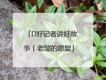  好记者讲好故事丨老邹的愿望