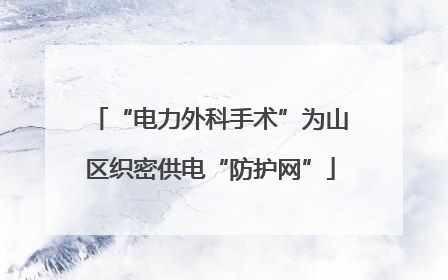 “电力外科手术”为山区织密供电“防护网”
