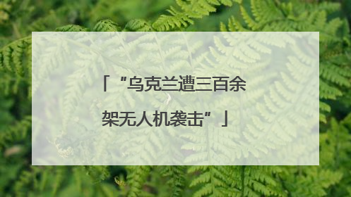 “乌克兰遭三百余架无人机袭击”