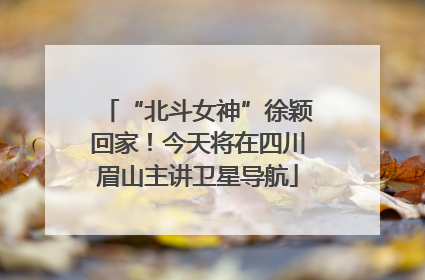 “北斗女神”徐颖回家！今天将在四川眉山主讲卫星导航