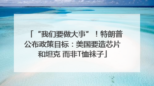 “我们要做大事”！特朗普公布政策目标：美国要造芯片和坦克 而非T恤袜子