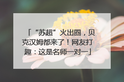 “苏超”火出圈，贝克汉姆都来了！网友打趣：这是名师一对一