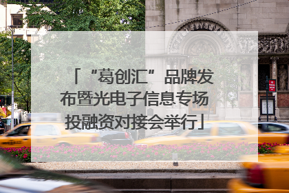 “葛创汇”品牌发布暨光电子信息专场投融资对接会举行