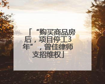 “购买商品房后，项目停工3年”，曾佳律师支招维权