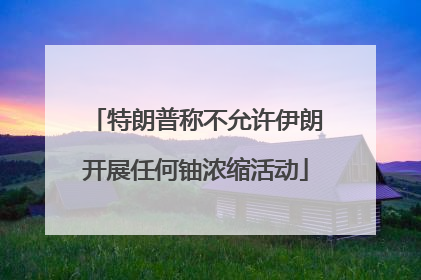 特朗普称不允许伊朗开展任何铀浓缩活动