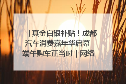 真金白银补贴！成都汽车消费嘉年华启幕 端午购车正当时｜网络中国节·端午