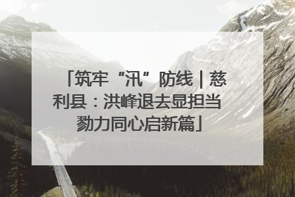 筑牢“汛”防线｜慈利县：洪峰退去显担当 勠力同心启新篇