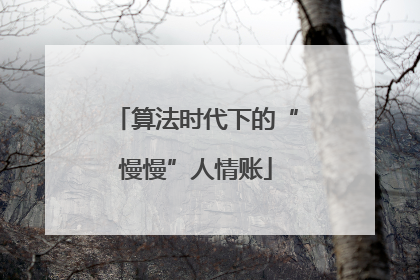 算法时代下的“慢慢”人情账