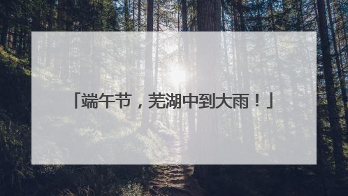 端午节，芜湖中到大雨！