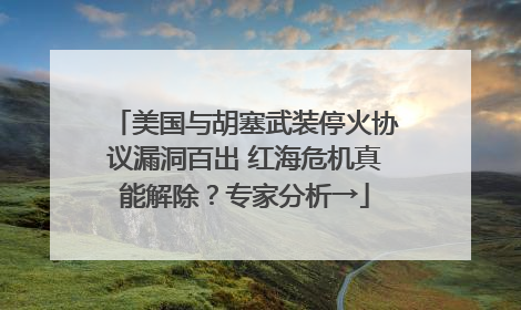 美国与胡塞武装停火协议漏洞百出 红海危机真能解除？专家分析→