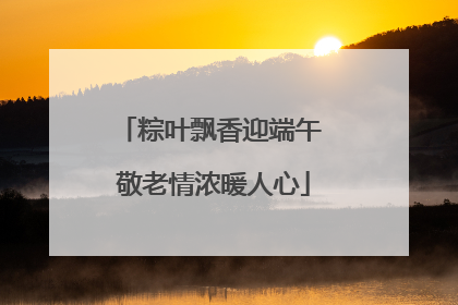 粽叶飘香迎端午 敬老情浓暖人心