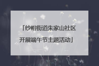 纱帽街道朱家山社区开展端午节主题活动