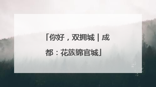 你好，双拥城｜成都：花簇锦官城