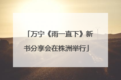 万宁《雨一直下》新书分享会在株洲举行