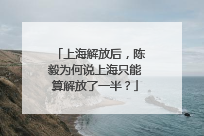 上海解放后，陈毅为何说上海只能算解放了一半？