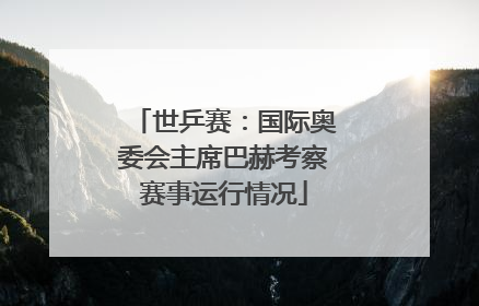 世乒赛：国际奥委会主席巴赫考察赛事运行情况