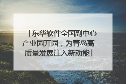 东华软件全国副中心产业园开园，为青岛高质量发展注入新动能