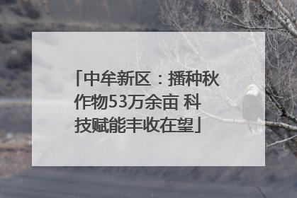 中牟新区：播种秋作物53万余亩 科技赋能丰收在望