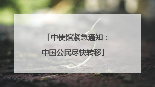 中使馆紧急通知：中国公民尽快转移