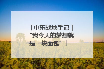 中东战地手记｜“我今天的梦想就是一块面包”