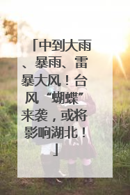中到大雨、暴雨、雷暴大风！台风“蝴蝶”来袭，或将影响湖北！