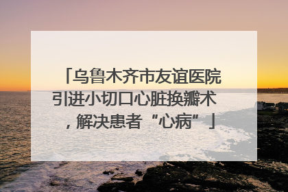乌鲁木齐市友谊医院引进小切口心脏换瓣术，解决患者“心病”