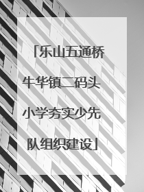 乐山五通桥牛华镇二码头小学夯实少先队组织建设