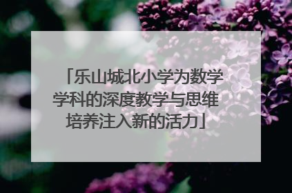乐山城北小学为数学学科的深度教学与思维培养注入新的活力
