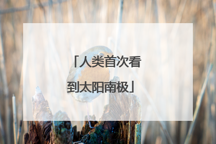 人类首次看到太阳南极