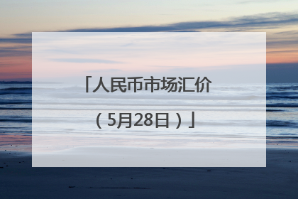 人民币市场汇价（5月28日）