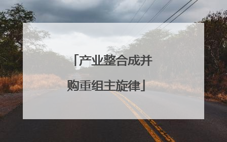 产业整合成并购重组主旋律