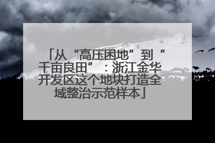 从“高压困地”到“千亩良田”：浙江金华开发区这个地块打造全域整治示范样本
