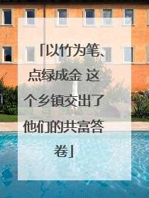 以竹为笔、点绿成金 这个乡镇交出了他们的共富答卷