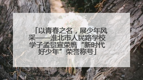 以青春之名，展少年风采——淮北市人民路学校学子孟景宣荣膺“新时代好少年”荣誉称号