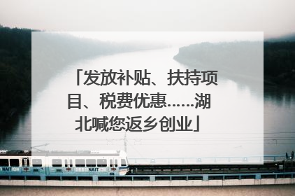 发放补贴、扶持项目、税费优惠……湖北喊您返乡创业