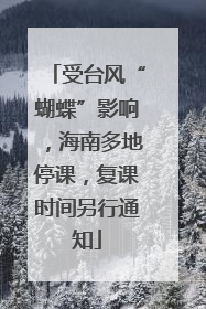 受台风“蝴蝶”影响，海南多地停课，复课时间另行通知