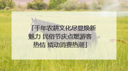 千年农耕文化尽显焕新魅力 民俗节庆点燃游客热情 撬动消费热潮