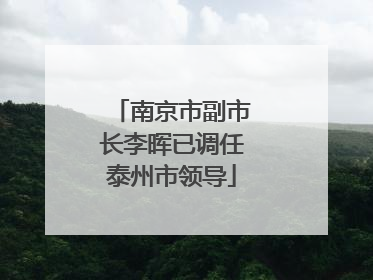南京市副市长李晖已调任泰州市领导