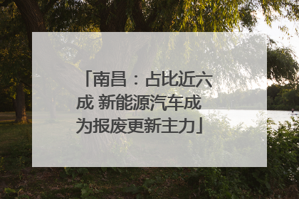 南昌：占比近六成 新能源汽车成为报废更新主力