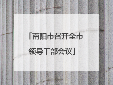南阳市召开全市领导干部会议