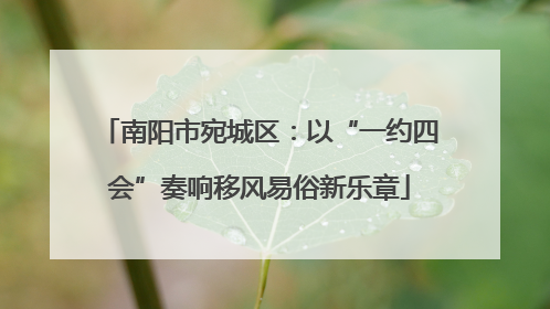 南阳市宛城区：以“一约四会”奏响移风易俗新乐章