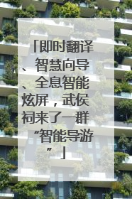 即时翻译、智慧向导、全息智能炫屏，武侯祠来了一群“智能导游”