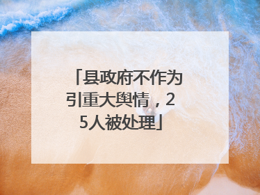 县政府不作为引重大舆情，25人被处理