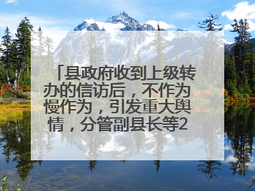 县政府收到上级转办的信访后，不作为慢作为，引发重大舆情，分管副县长等25人被处理