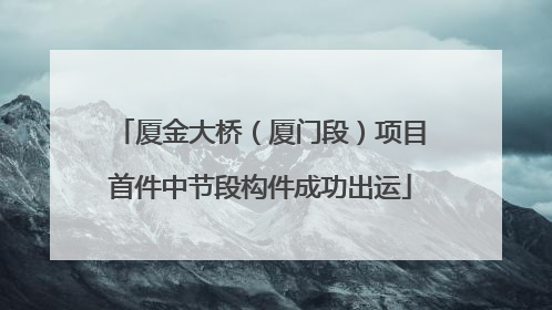 厦金大桥（厦门段）项目首件中节段构件成功出运