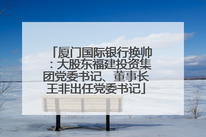 厦门国际银行换帅：大股东福建投资集团党委书记、董事长王非出任党委书记