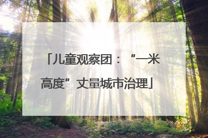 儿童观察团：“一米高度”丈量城市治理