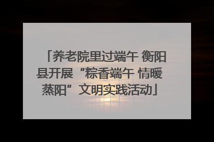 养老院里过端午 衡阳县开展“粽香端午 情暖蒸阳”文明实践活动